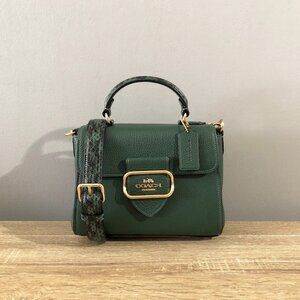 Coach Outlet Morgan Top Handle Satchel Green 2way Hand Bag Shoulder CE568 Rare
